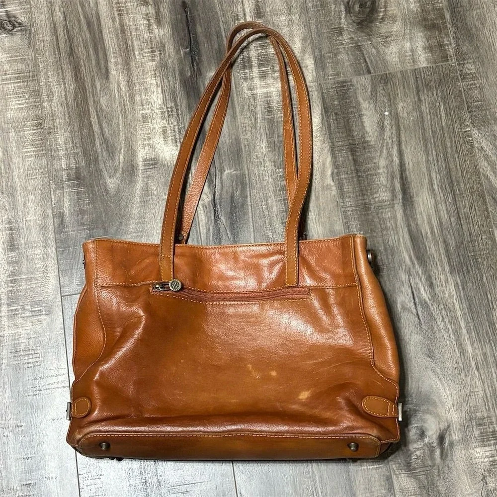 Vera Pelle Tan Leather Tote Bag